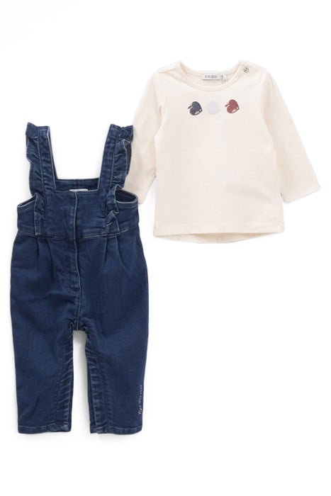 BABY GIRLS’ DENIM DUNGAREES & T-SHIRT OUTFIT 7