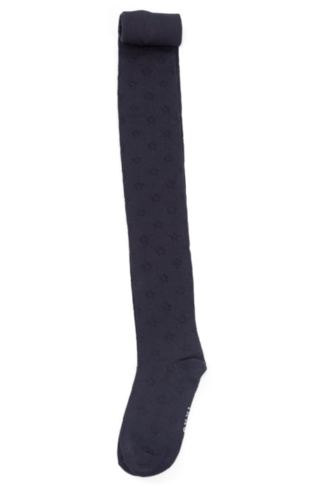 GIRLS’ NAVY OPENWORK KNIT TIGHTS WITH STAR MOTIFS 2