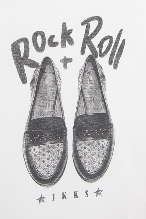 GIRLS’ OFF-WHITE MOCCASINS IMAGE ORGANIC COTTON T-SHIRT 4