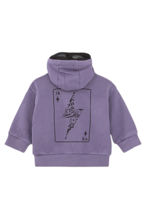 BABY BOYS’ VIOLET HOODED CARDIGAN WITH PRINT ON BACK 2