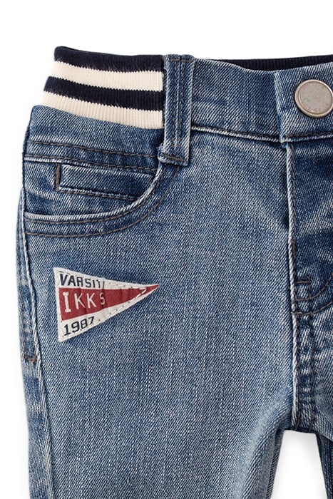 BABY BOYS’ BLUE JEANS WITH PRINT AND RIBBED WAISTBAND 3