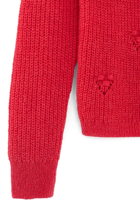 FLASH PINK DECORATIVE STITCH KNIT SWEATER 6