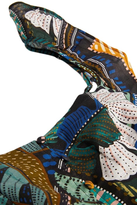 GUESS ECO SL CARINE PEPLUM TOP TROPICAL TRAVELER 7