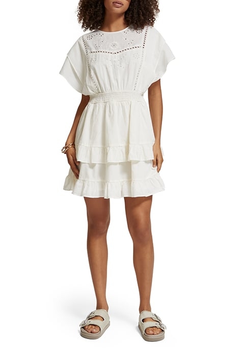 MINI DRESS WITH BRODERIE ANGLAISE SOFT ICE 2