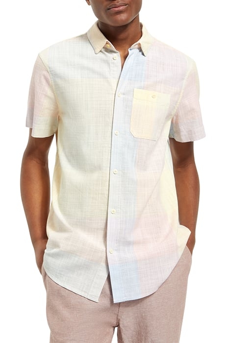 STRUCTURED CHECKED SHORT SLEEV MULTI COLOUR CHECK 1