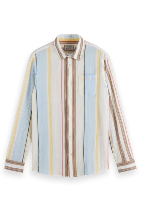 CRINKLED VOILE STRIPE SHIRT MULTI STRIPE 4