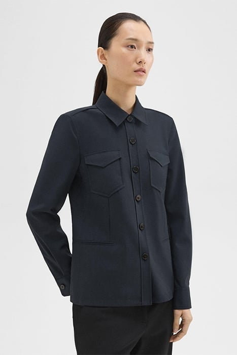 TAILORED VIRGIN WOOL SHIRT JACKET MIDNIGHT 1
