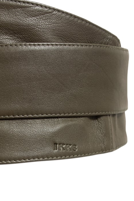 KHAKI LEATHER TIE BELT KHAKI 5