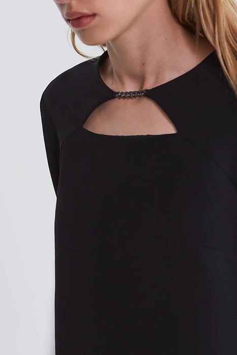 BLACK DRESS WITH METAL CHAIN ON FRONT BLACK 5