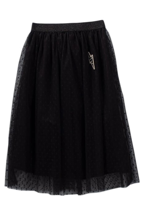 GIRLS’ BLACK DOTTED SWISS TULLE MIDI SKIRT BLACK 1