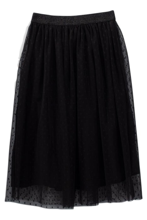 GIRLS’ BLACK DOTTED SWISS TULLE MIDI SKIRT BLACK 2