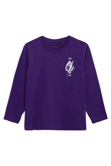 BOYS’ PURPLE T-SHIRT, ACE OF SPADES IMAGE FRONT AND BACK PUR 1