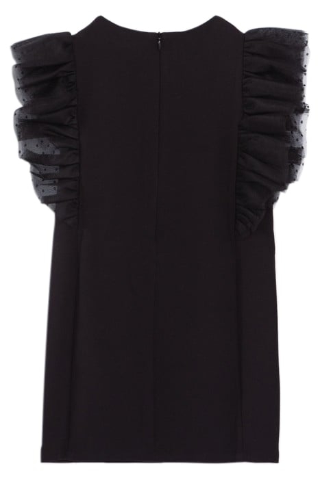 GIRLS’ BLACK RUFFLED TULLE DRESS BLACK 2
