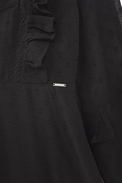 GIRLS’ BLACK DOTTED SWISS JACQUARD DRESS WITH DICKEY BLACK 7