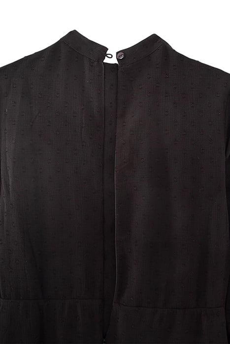 GIRLS’ BLACK DOTTED SWISS JACQUARD DRESS WITH DICKEY BLACK 4