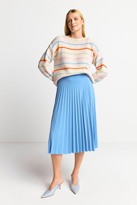 COZY CREW NECK COLOURFUL STRIPES PEARL WHITE 2