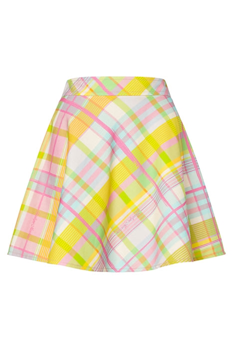 BRUSHED MADRAS MATT COTTON MINISKIRT PURPLE 3