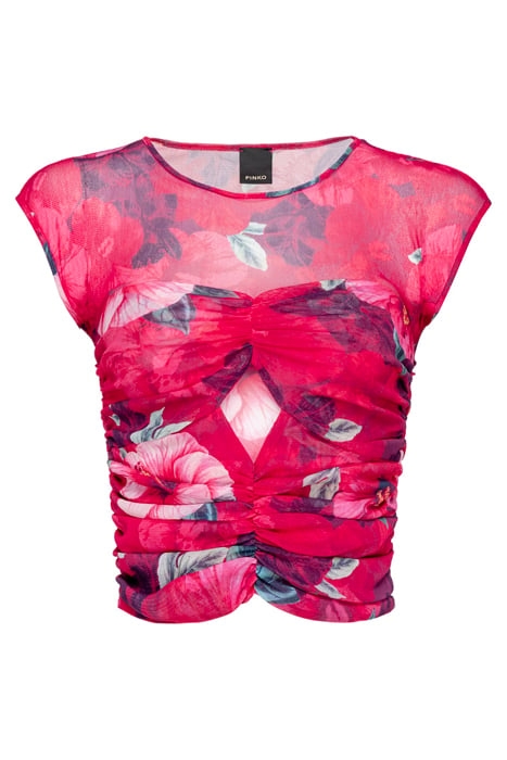 TRIPLICE TOP RETINA STAMPA HIBISCUS FUCHSIA/PINK MULTI-COLOU 1