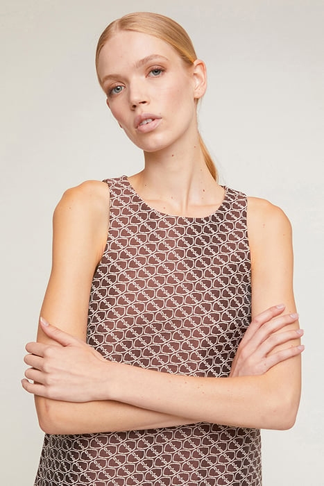 DOUBLE LOVE PATTERNED JACQUARD DRESS NATURAL 4