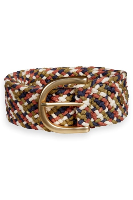OVAL MULTI COLOR BRAIDED BELT TERRACOTTA 1