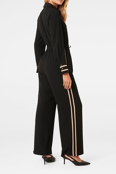 ASHER SIDE STRIPE JUMPSUIT BLACK 2