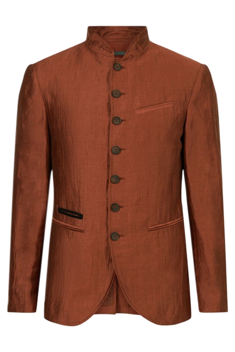 SLIM FIT MULTI BTN CLOSURE JACKET WITH S BURNT ORANGE 2