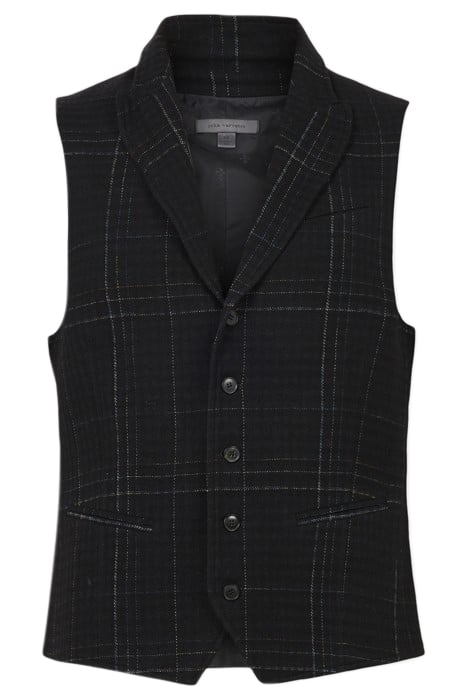 SLIM FIT PEAK LAPEL VEST WITH WIRE INSER BLACK 1