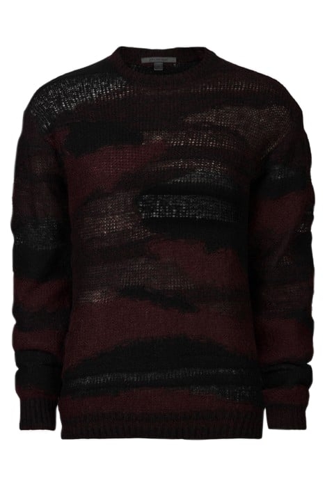 STANLY EASY FIT LS CREW WITH INTARSIA DARK PLUM 1