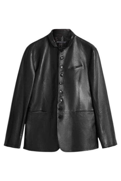 MULTI BUTTON CLOSURE NOTCH LAPEL JACKET BLACK 2