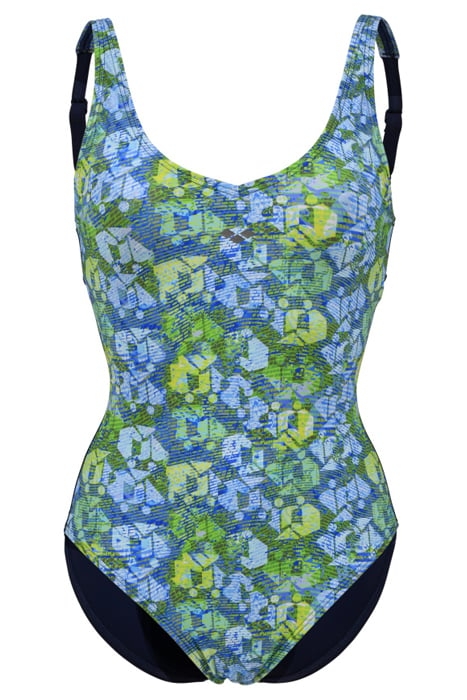 WOMEN'S BODYLIFT CHIARA SWIMSUIT WING B NAVY-SOFT GREEN MULT 4