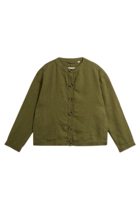 ADELE LINEN JACKET DARK GREEN 2