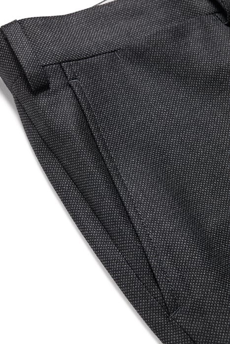 DARK GREY BIRD'S EYE SLIM LEG STRAIGHT TROUSERS 3
