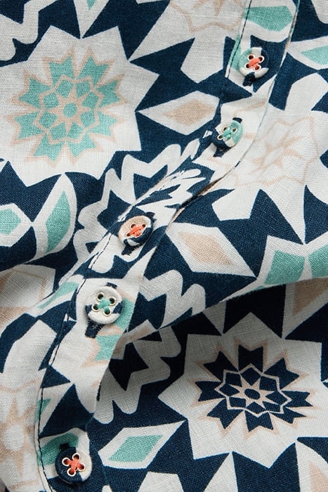 IVY LINEN MINI DRESS BLUE PRINTED 3