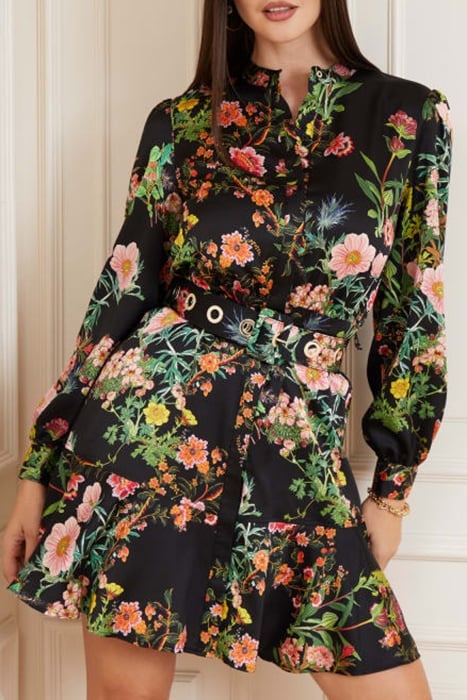 MARCIANO BY GUESS BLAIR DRESS BLACK BEAUTY PRINT 1