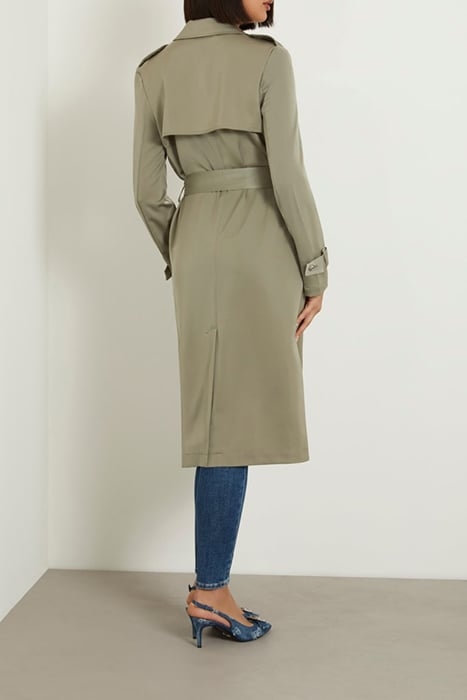 GUESS ECO MICOLE SATIN TRENCH MOSSY GREEN 2