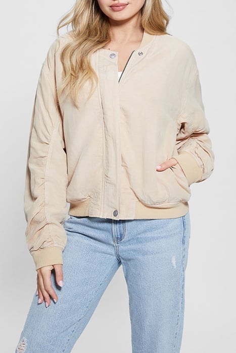 GUESS ECO LS ODESSA FLIGHT JACKET CALM SANDS MULTI 1