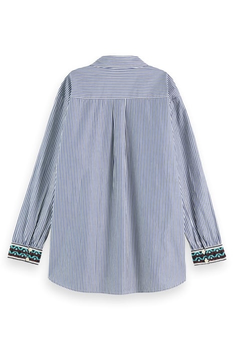 OVERSIZED SHIRT WITH POCKET MARINE STRIPE 5
