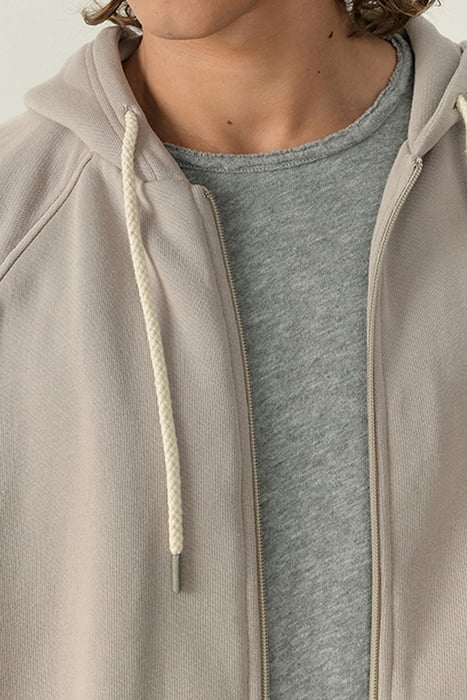 LONG-SLEEVES ZIPPED HOODIE TAUPE VINTAGE 5