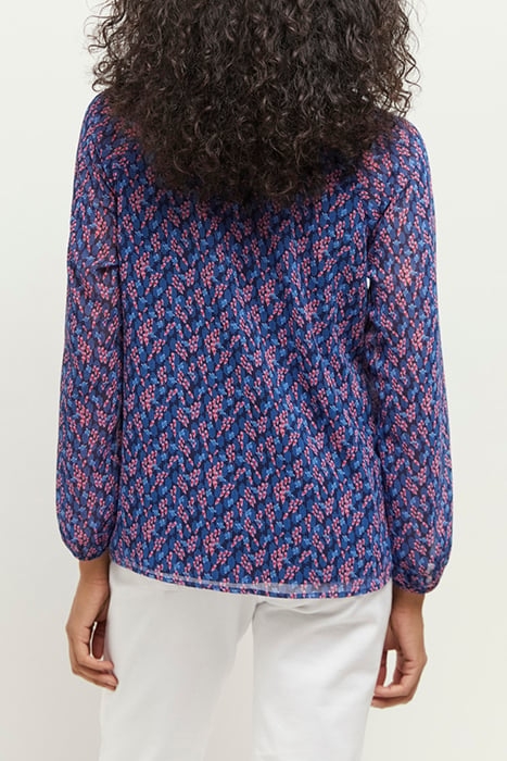 CERES - NAVY BLOUSE WITH GRAPHIC BOUQUET PRINT IN RECYCLED P 2