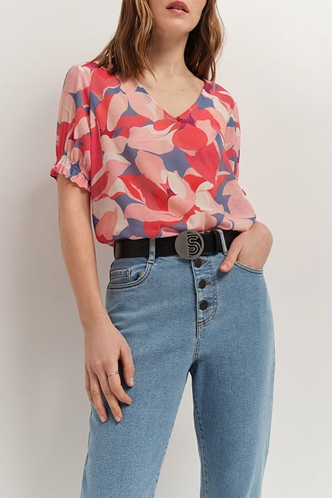 CABALA - HIBISCUS TOP WITH CAMELLIA MAXI PRINT 1