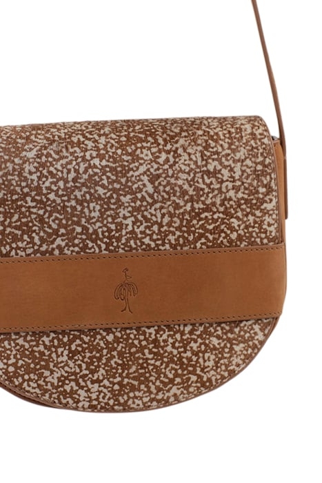 ALIBY - CARAMEL SATCHEL BAG IN CERTIFIED NUBUCK LEATHER WITH 5