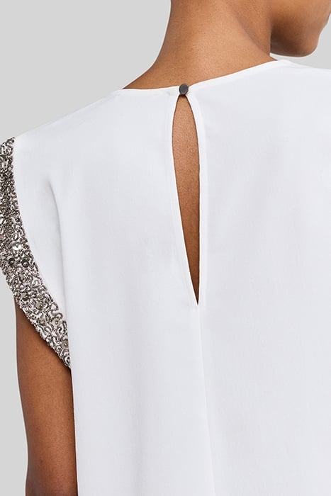 WHITE TOP WITH BEADS AND SEQUINS ON SHOULDERS 6