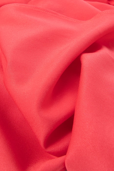 CORAL BUTTONED FLOWING WRAP DRESS 5