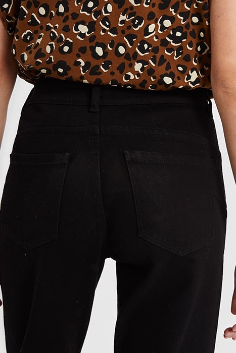 BLACK FLARED JEANS, METAL DOUBLE HEART BELT LOOPS 6