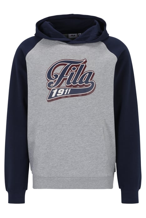 SLABAT GRAPHIC HOODIE MEDIUM GREY MELANGE-BLACK IRIS 1