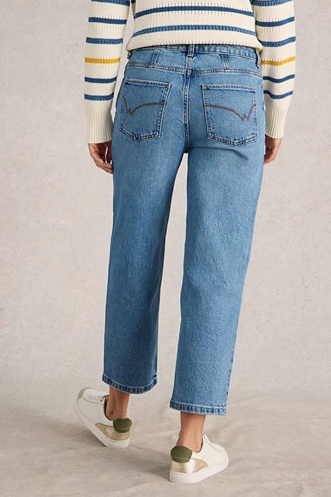 CHARLIE STRAIGHT CROP JEAN MID DENIM 2