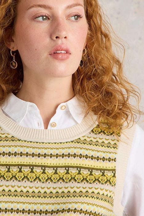 FAIRISLE STRIPE TANK CHARTREUSE MULTI 5