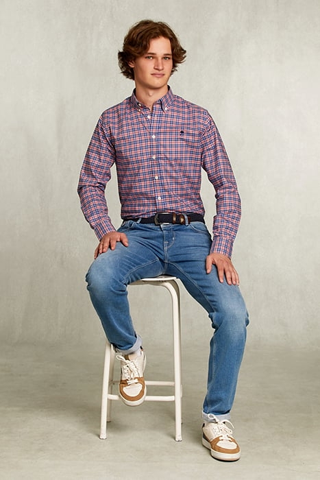 CUSTOM FIT CHECKED SHIRT BLUE/PINK MULTI 3