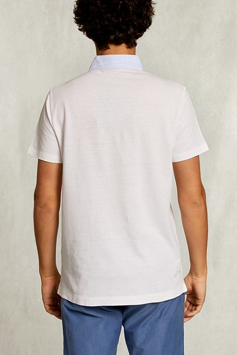 CUSTOM FIT COTTON-LINEN POLO WHITE WHITE 2
