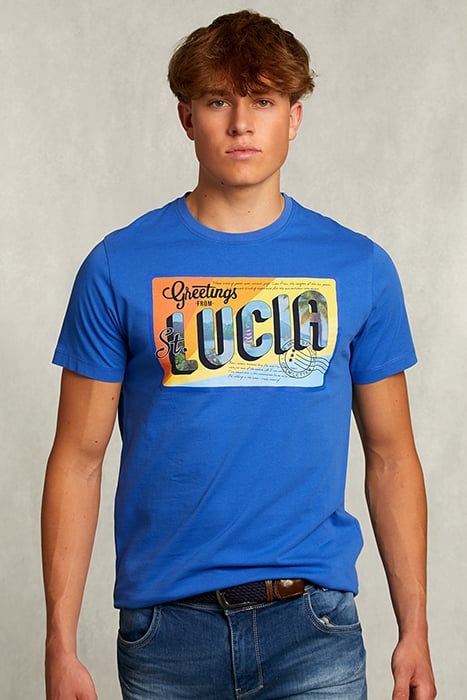 NORMAL FIT BASIC T-SHIRT CARRIBEAN BLUE BLUE 1